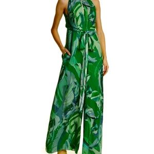 Ted Baker Ismey Botanical Print Halter Neck Jumpsuit